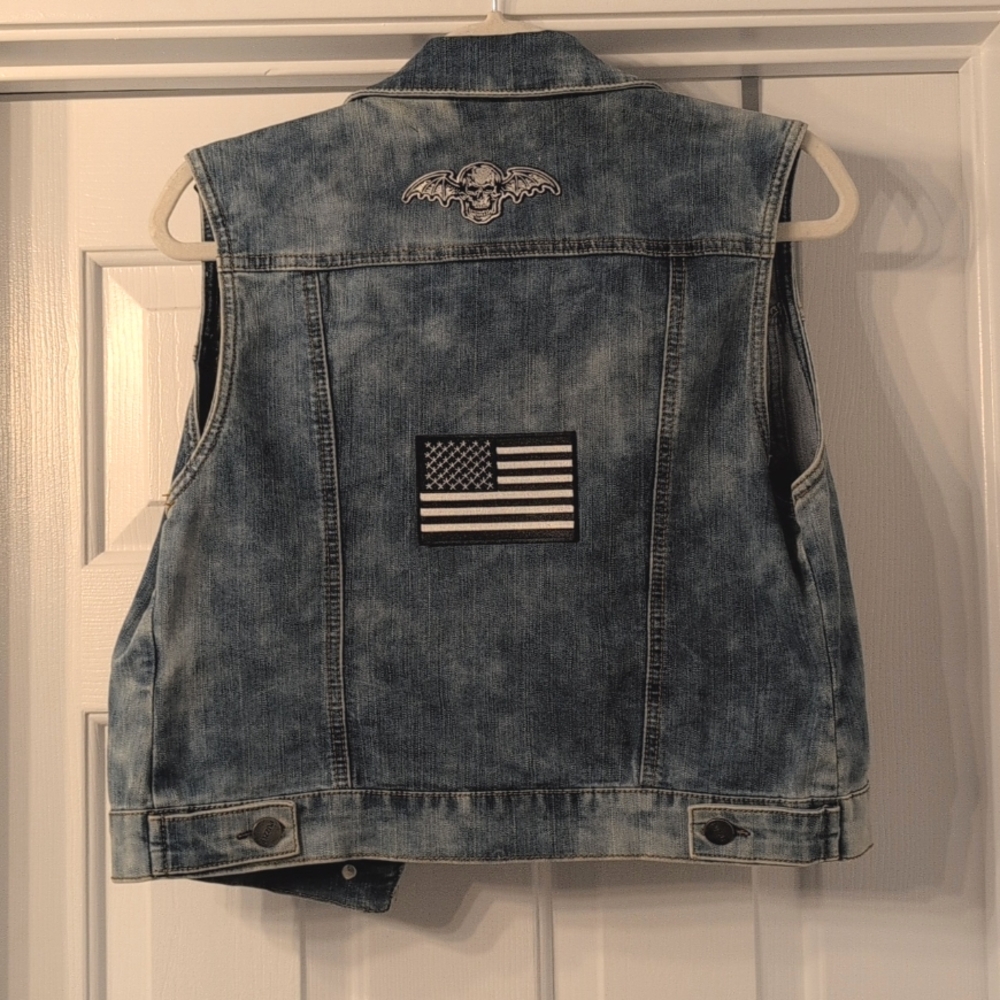 Puzzle Jeans-wear Denim Cloud Vest size M with patches